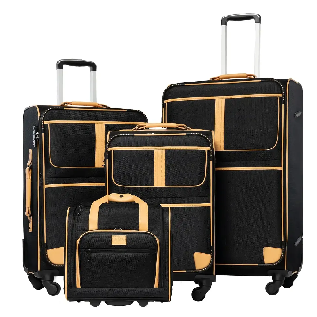 Coolife TSA lock softside luggage set