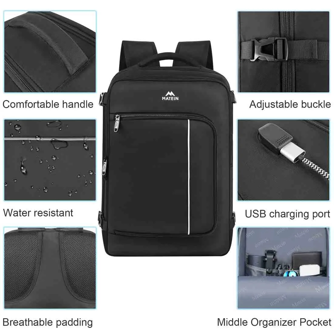 Matein travel laptop backpack image 3